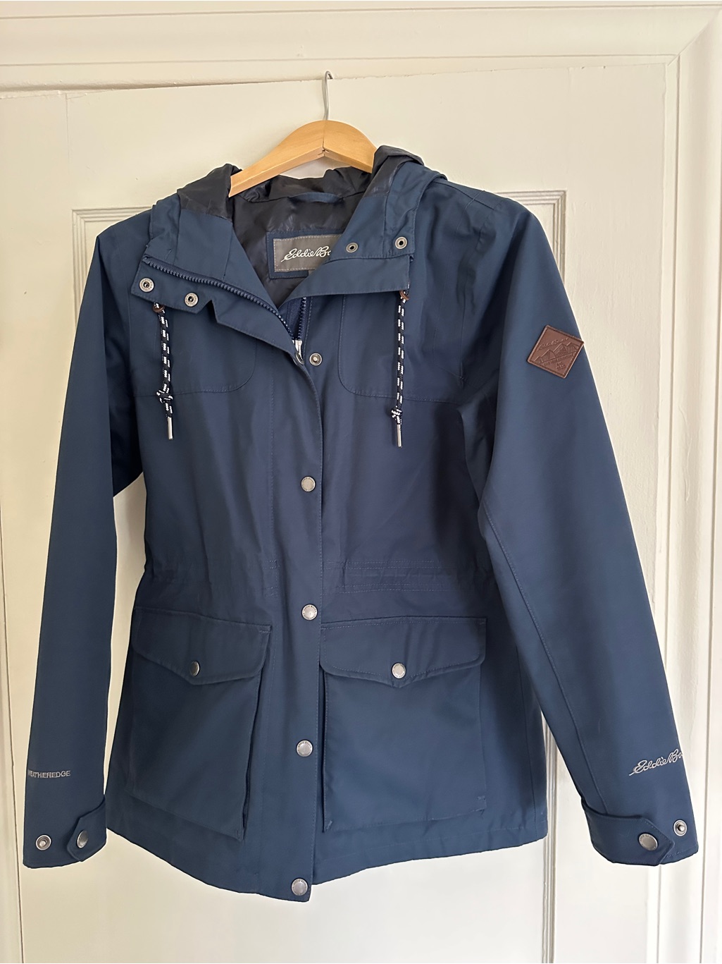 Waterproof Eddie Bauer Navy Hooded Utility Jacket